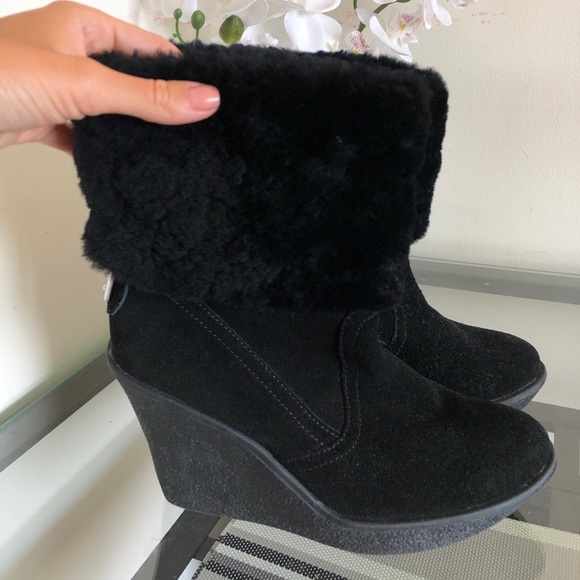 Coach black winter platform boots , size US 7 - Picture 4 of 4